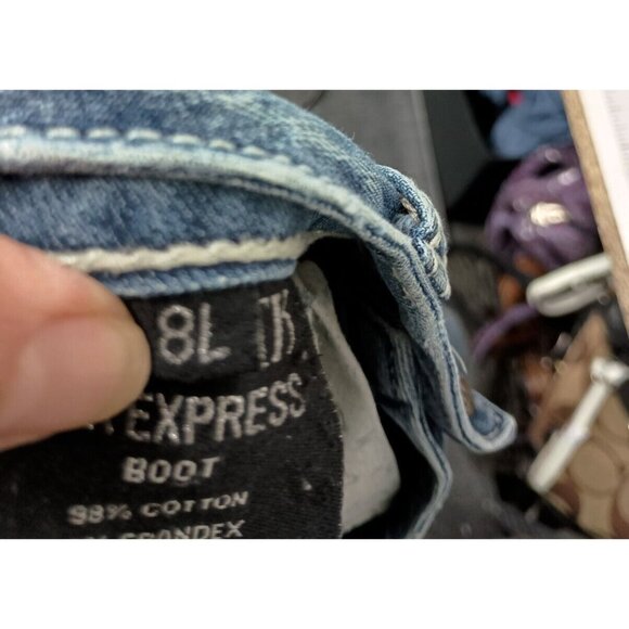 VTG Y2K Rerock For Express Womens Bootcut Jeans Size 8L Blue Faded Streetwear - Picture 10 of 12